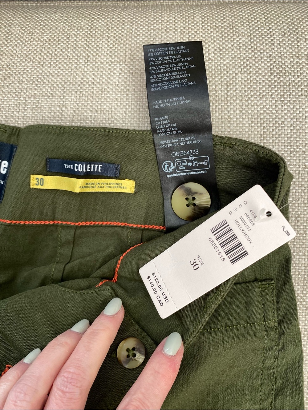 NWT Maeve Colette Wide Leg Olive Green Pants - Picture 2 of 2